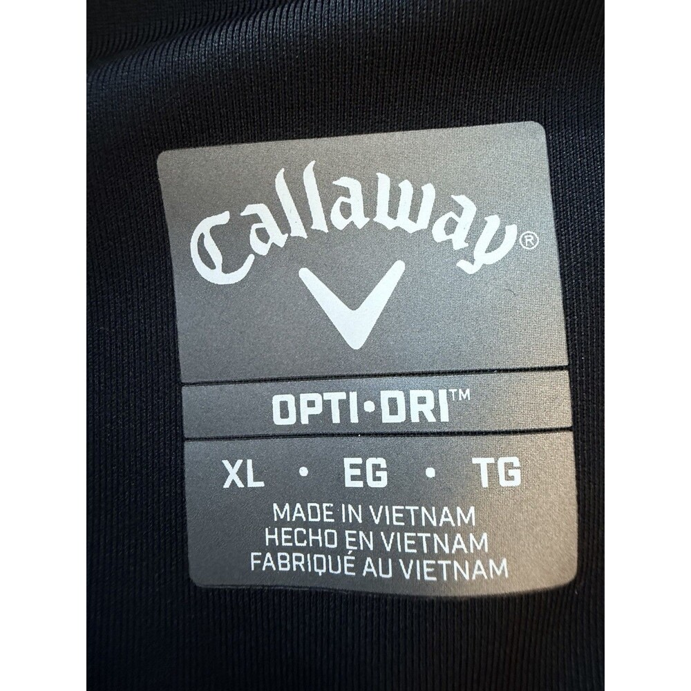 Callaway Men’s XL Quarter Zip Golf Pullover Black Opti-Dri Performance NWT - Picture 8 of 13